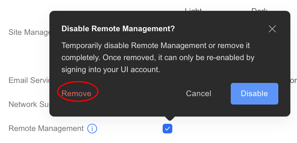 Remote Management Remove