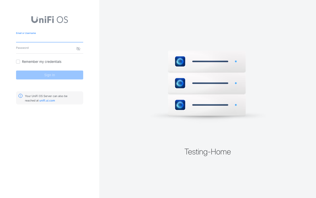 The console sign-in page